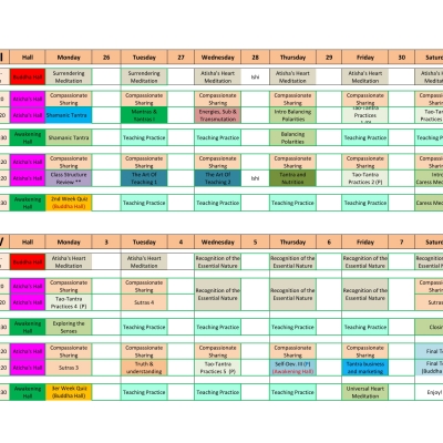 Tantra TTC Sample Schedule 2