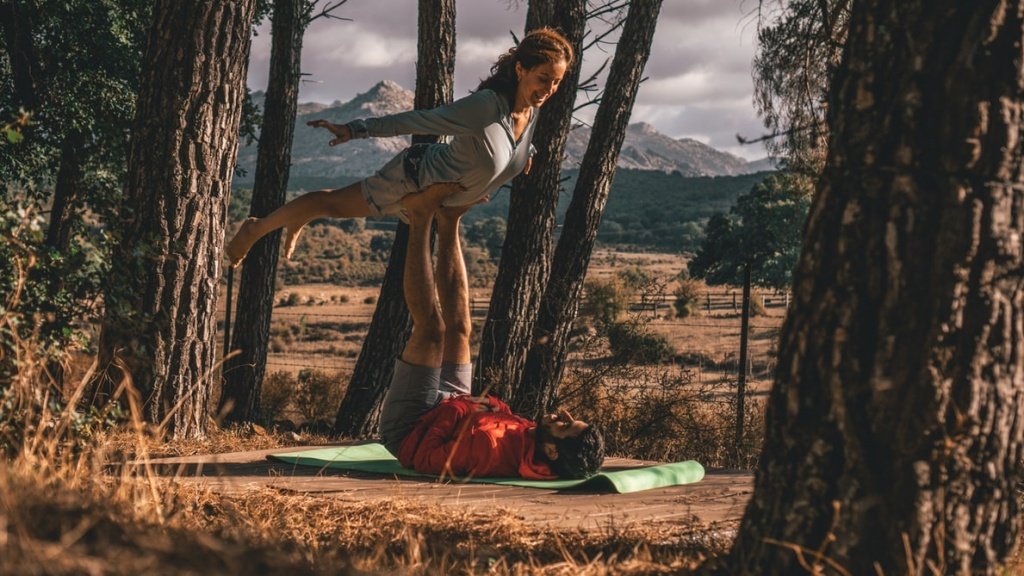 Acro Yoga in the woods