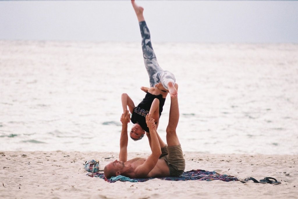 Acro Yoga on the beach