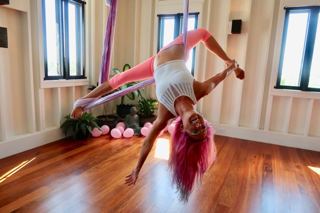 aerial yoga is lots of fun!